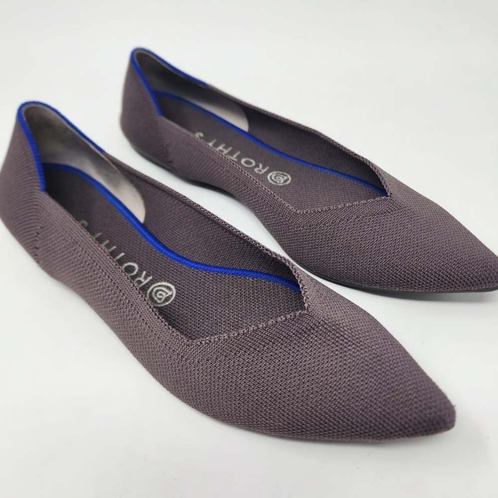 Rothy's Women's Flat Mink Dusty Purple Gray Flats Pointed Toe